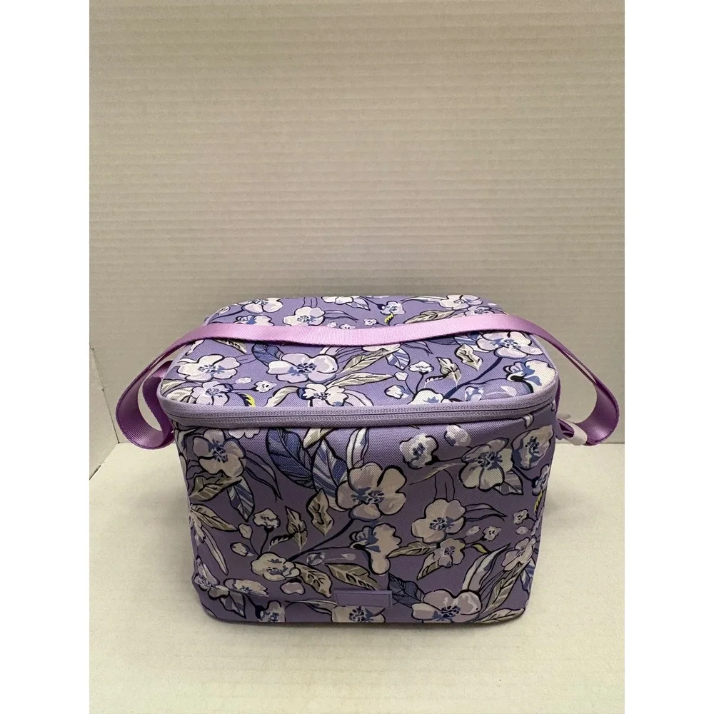 Vera Bradley Purple Floral Insulated Lunch Bag Cooler Adjustable Strap